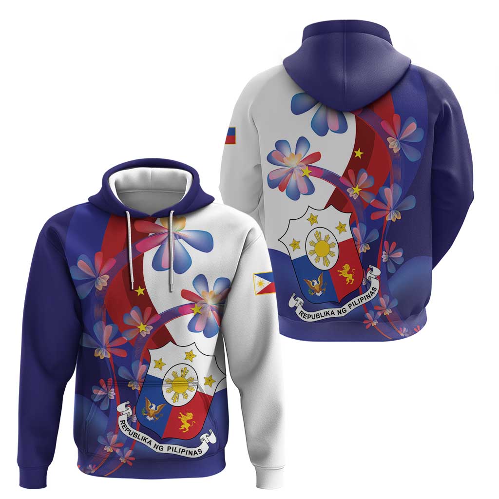 Philippines Sun Plumeria Floral Hoodie Unique Stylized LT01