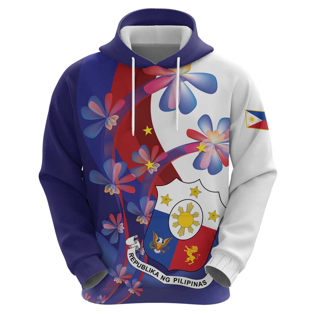 Philippines Sun Plumeria Floral Hoodie Unique Stylized LT01