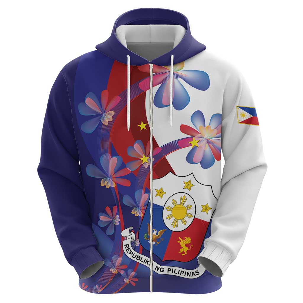 Philippines Sun Plumeria Floral Hoodie Unique Stylized LT01