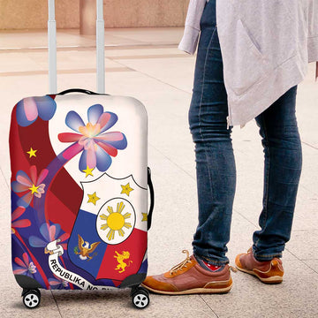 Philippines Sun Plumeria Floral Luggage Cover Unique Stylized LT01