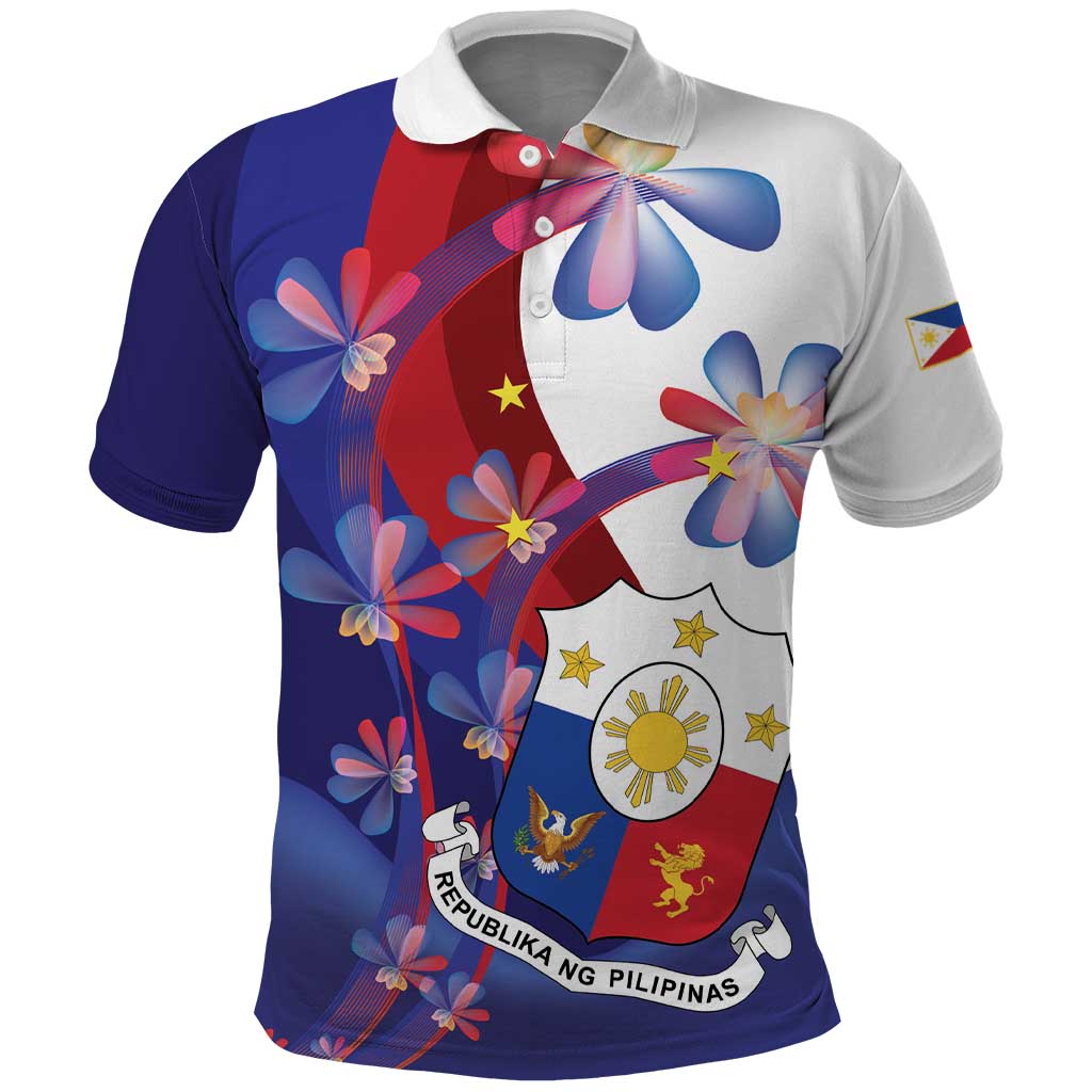 Philippines Sun Plumeria Floral Polo Shirt Unique Stylized LT01
