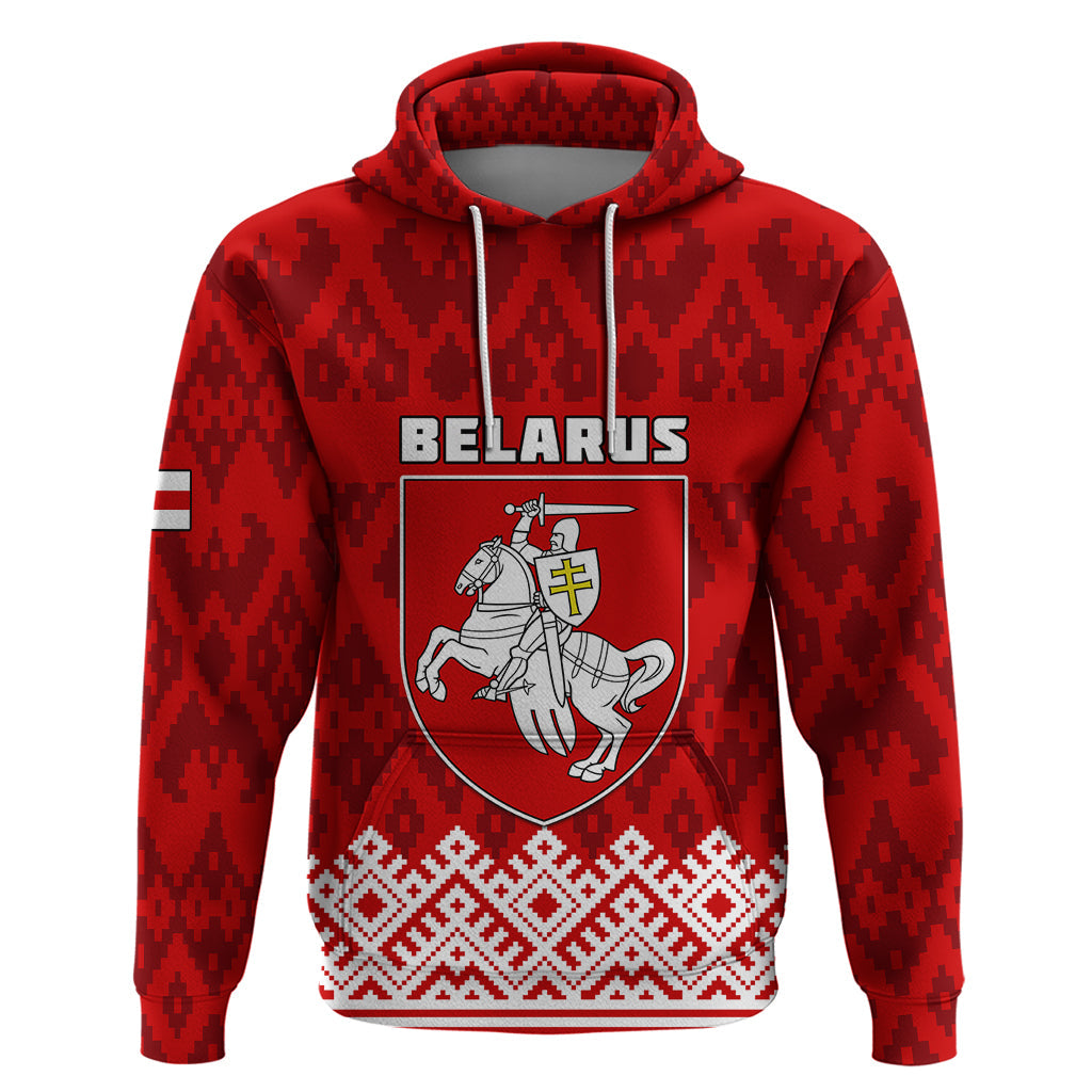 Belarus 1991 Hoodie Belarusian Coat Of Arms Mix Folk Pattern LT01