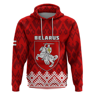 Belarus 1991 Hoodie Belarusian Coat Of Arms Mix Folk Pattern LT01