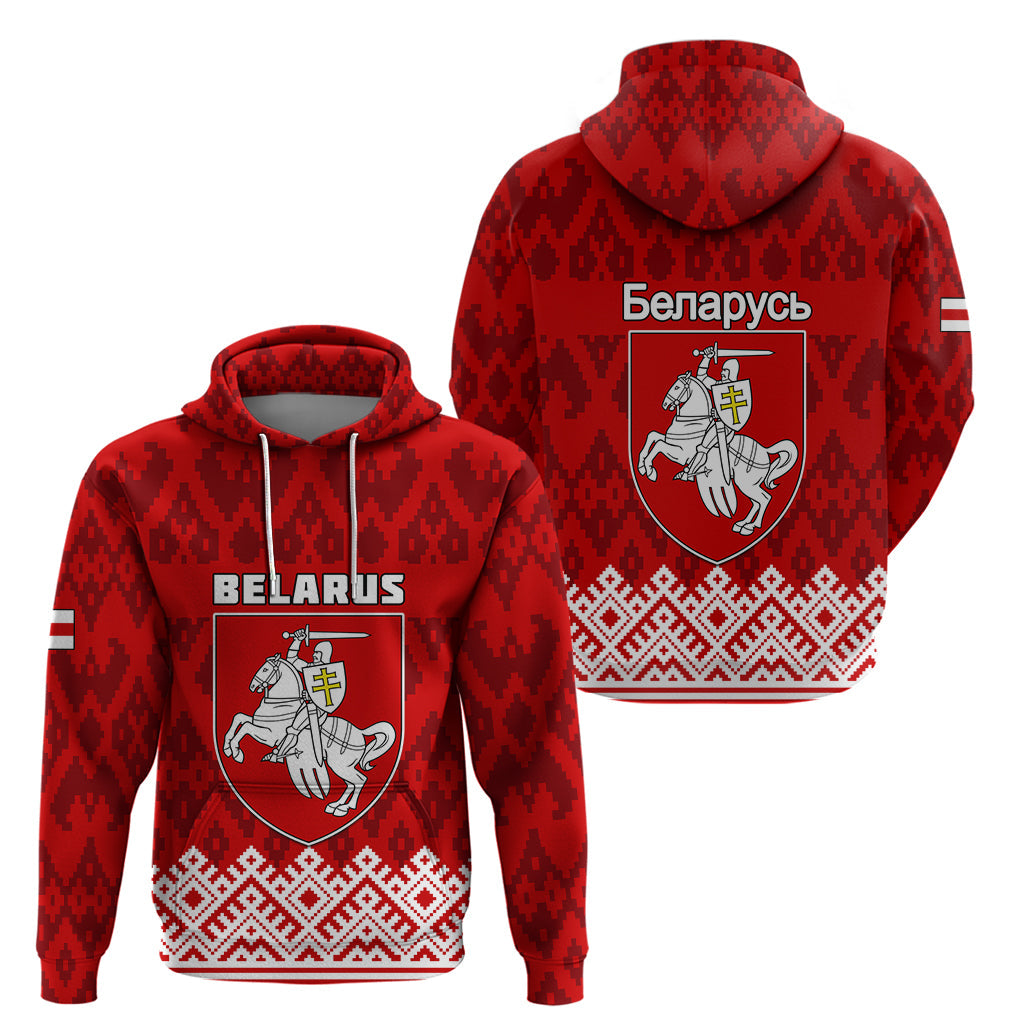 Belarus 1991 Hoodie Belarusian Coat Of Arms Mix Folk Pattern LT01