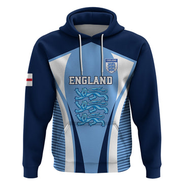 England Football Hoodie Lionesses Blue Sporty Style LT01