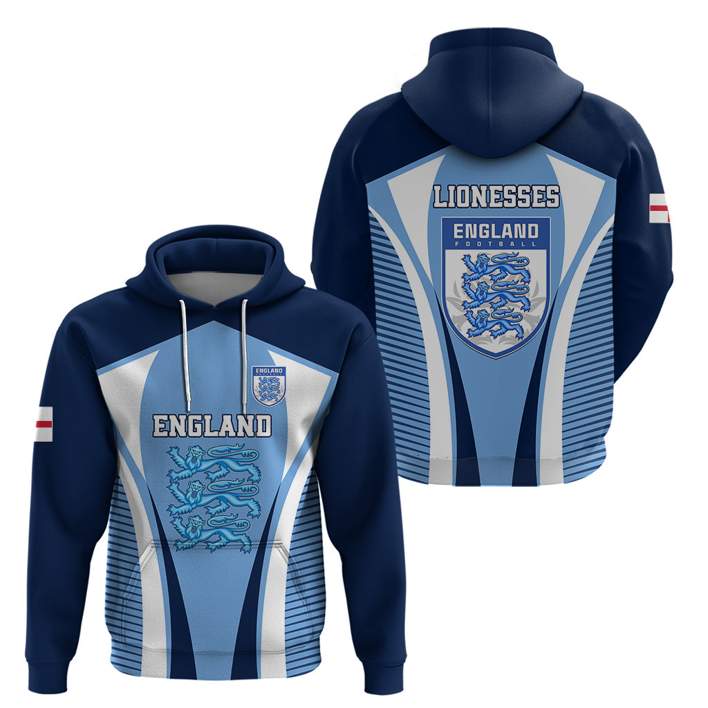England Football Hoodie Lionesses Blue Sporty Style LT01