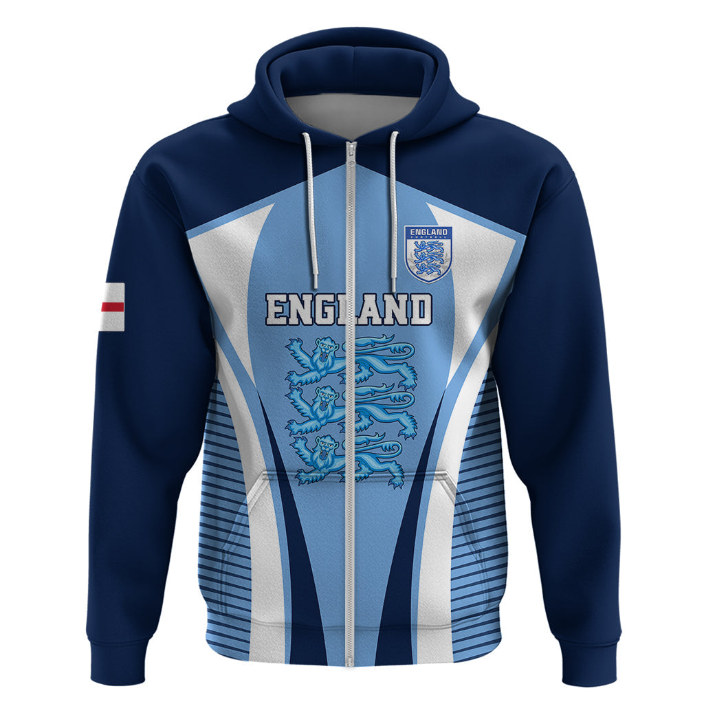 Personalised England Football Hoodie Lionesses Blue Sporty Style LT01