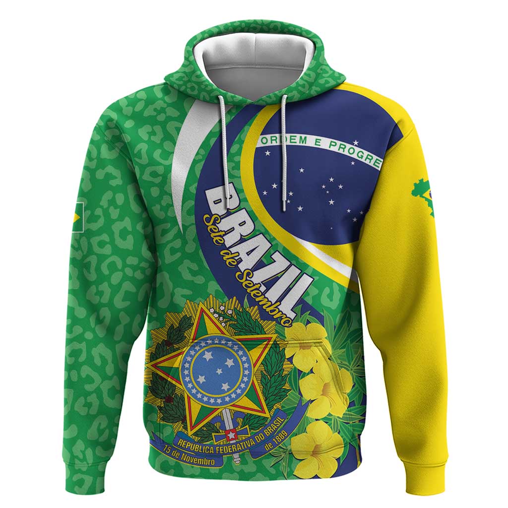 Brazil Sete de Setembro Hoodie Flor De Ip Amarel Leopard Pattern LT01