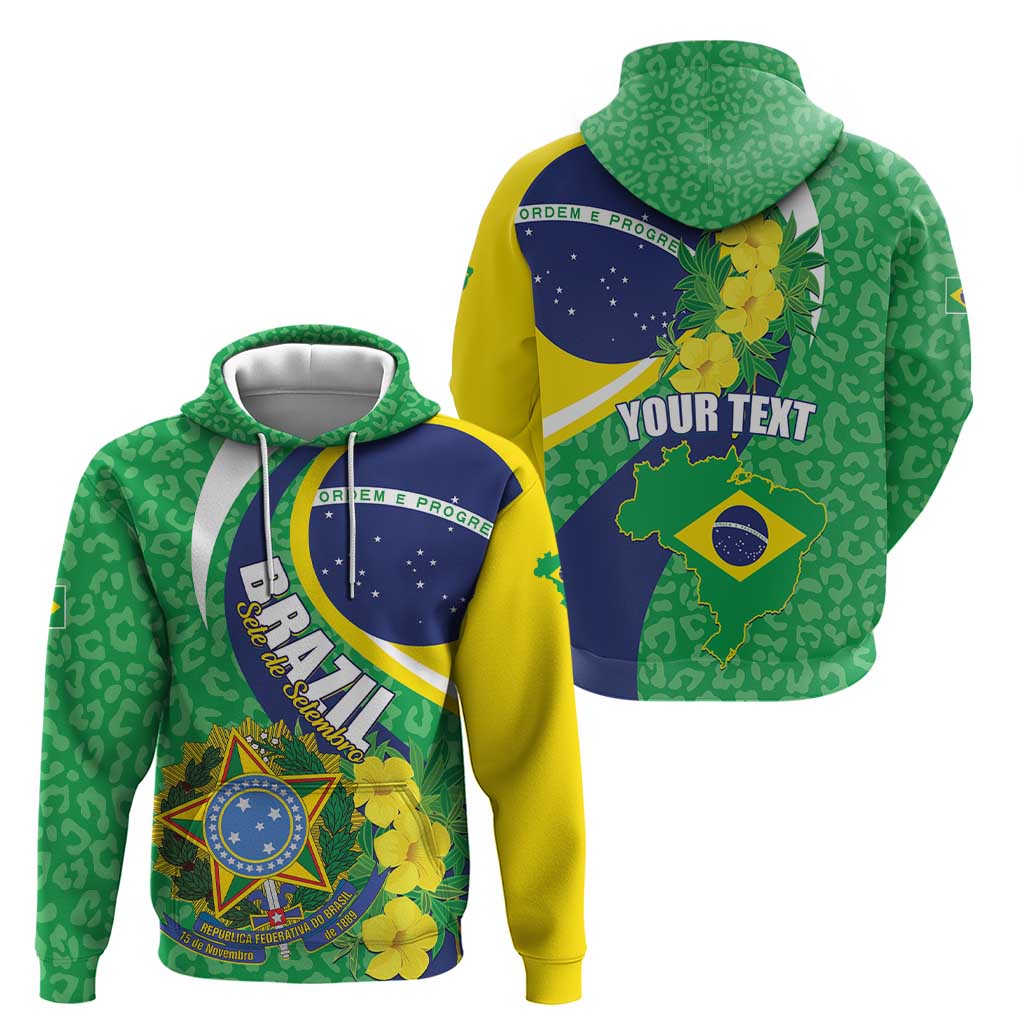 Brazil Sete de Setembro Hoodie Flor De Ip Amarel Leopard Pattern LT01