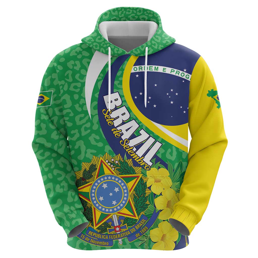Brazil Sete de Setembro Hoodie Flor De Ip Amarel Leopard Pattern LT01