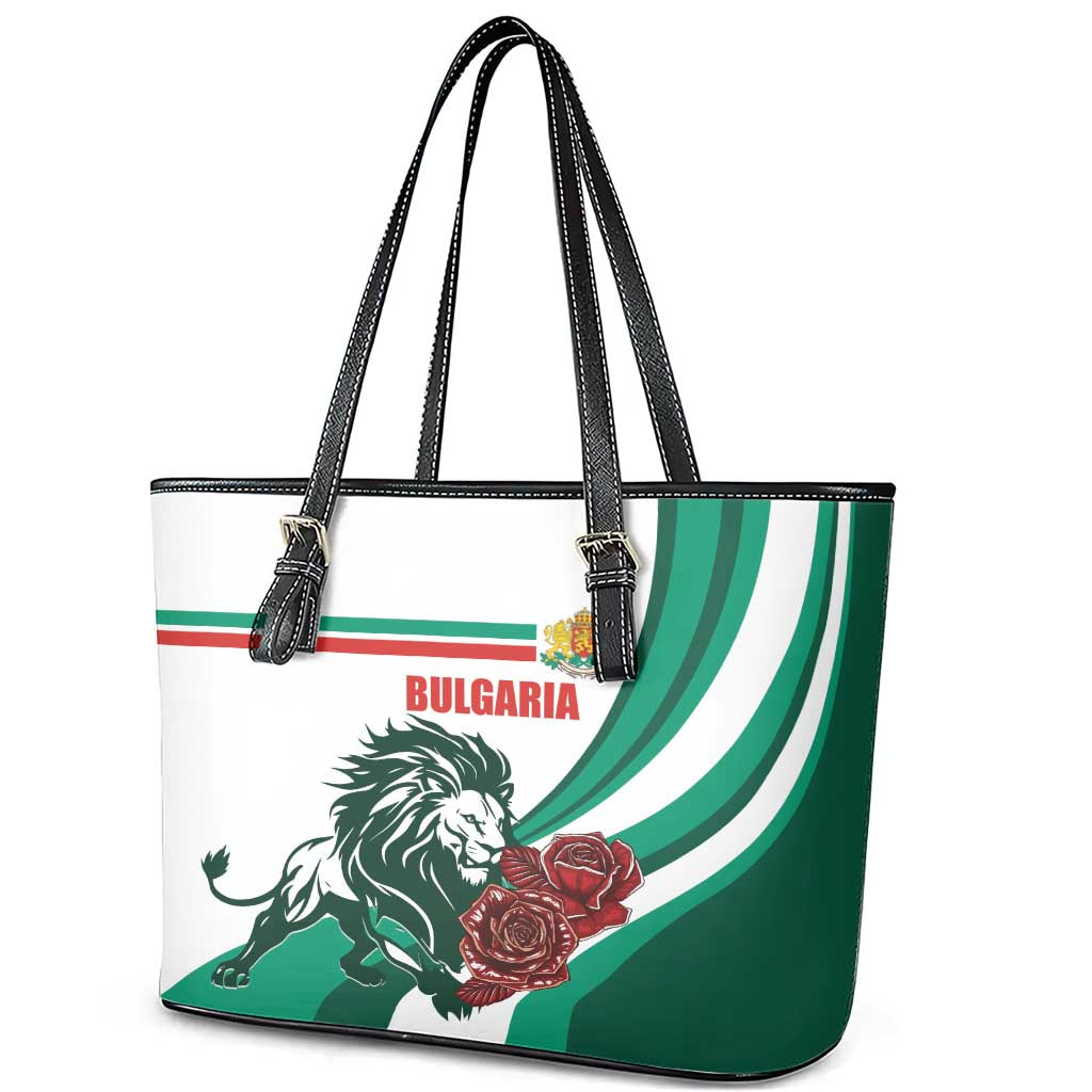 Bulgaria Leather Tote Bag Coat of Arms Lion with Roses LT01