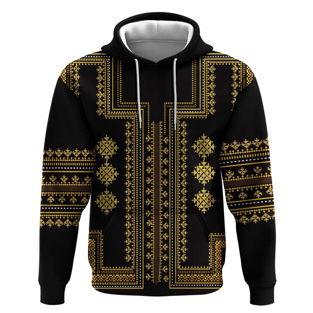 Bulgaria Traditional Pattern Gold Hoodie Balkan Culture LT01