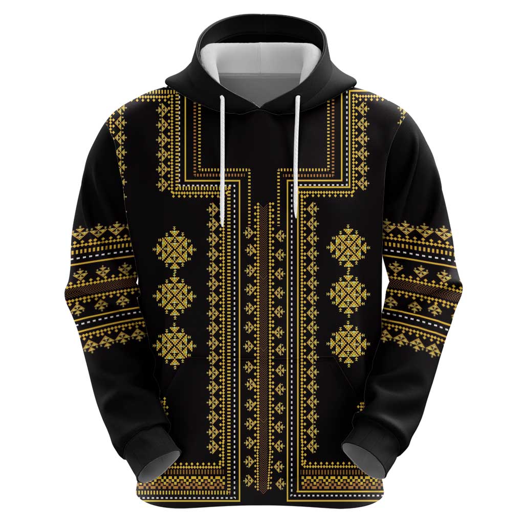 Bulgaria Traditional Pattern Gold Hoodie Balkan Culture LT01