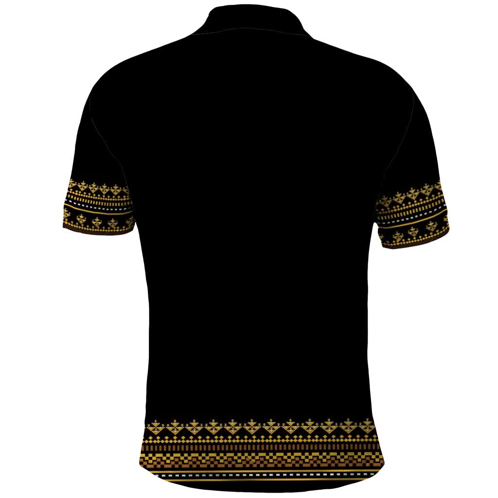 Bulgaria Traditional Pattern Gold Polo Shirt Balkan Culture LT01