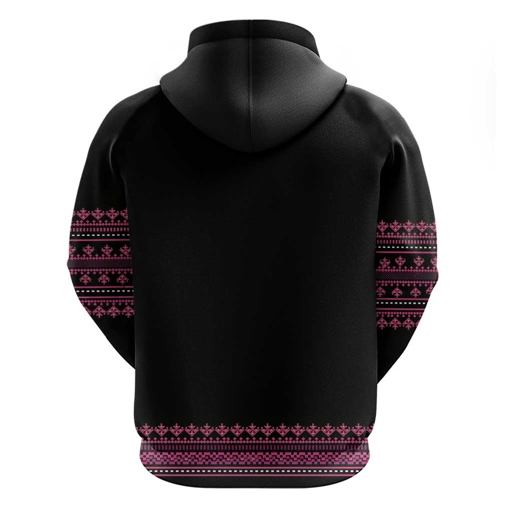 Bulgaria Traditional Pattern Pink Hoodie Balkan Culture LT01