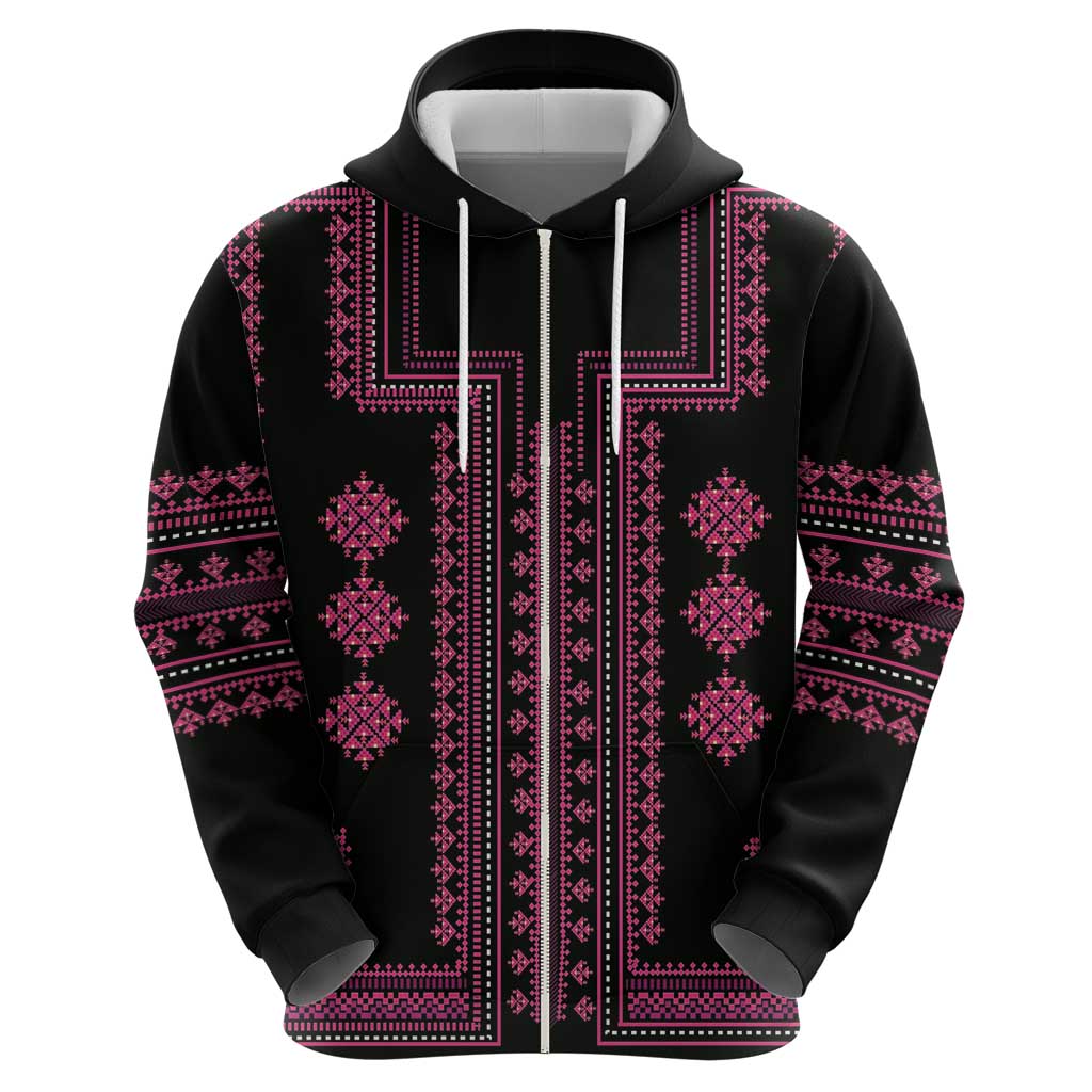 Bulgaria Traditional Pattern Pink Hoodie Balkan Culture LT01