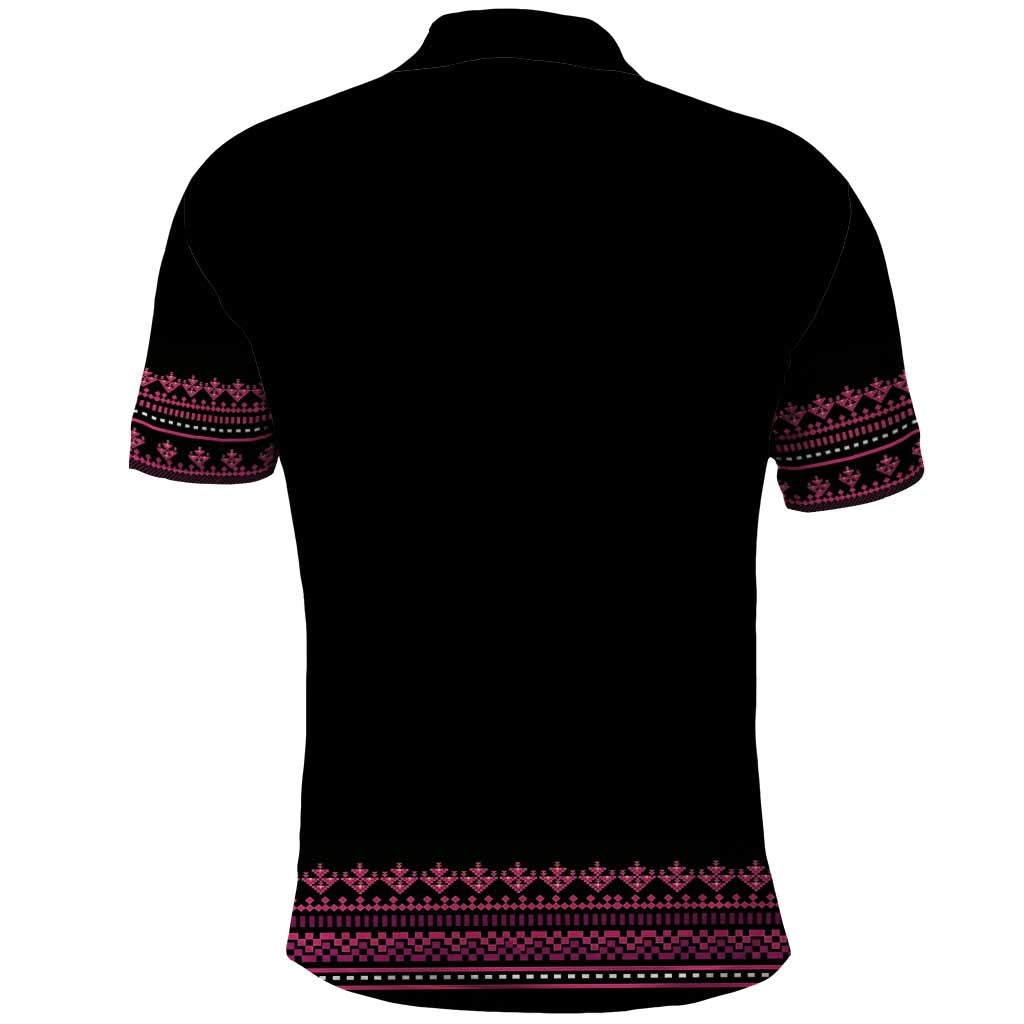 Bulgaria Traditional Pattern Pink Polo Shirt Balkan Culture LT01