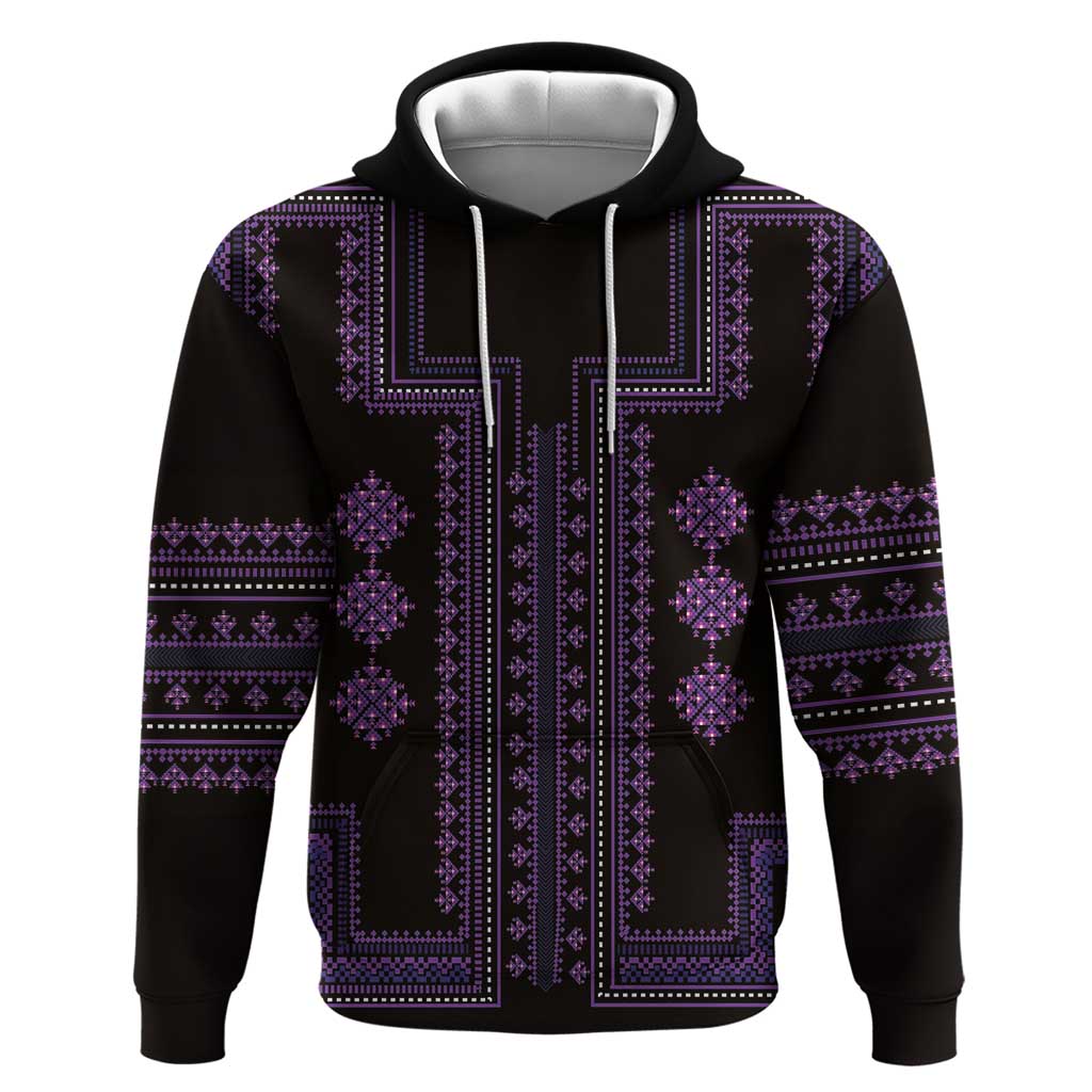 Bulgaria Traditional Pattern Purple Hoodie Balkan Culture LT01