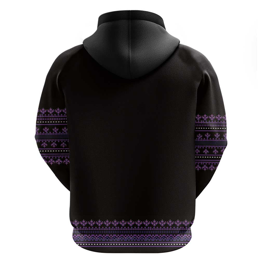 Bulgaria Traditional Pattern Purple Hoodie Balkan Culture LT01