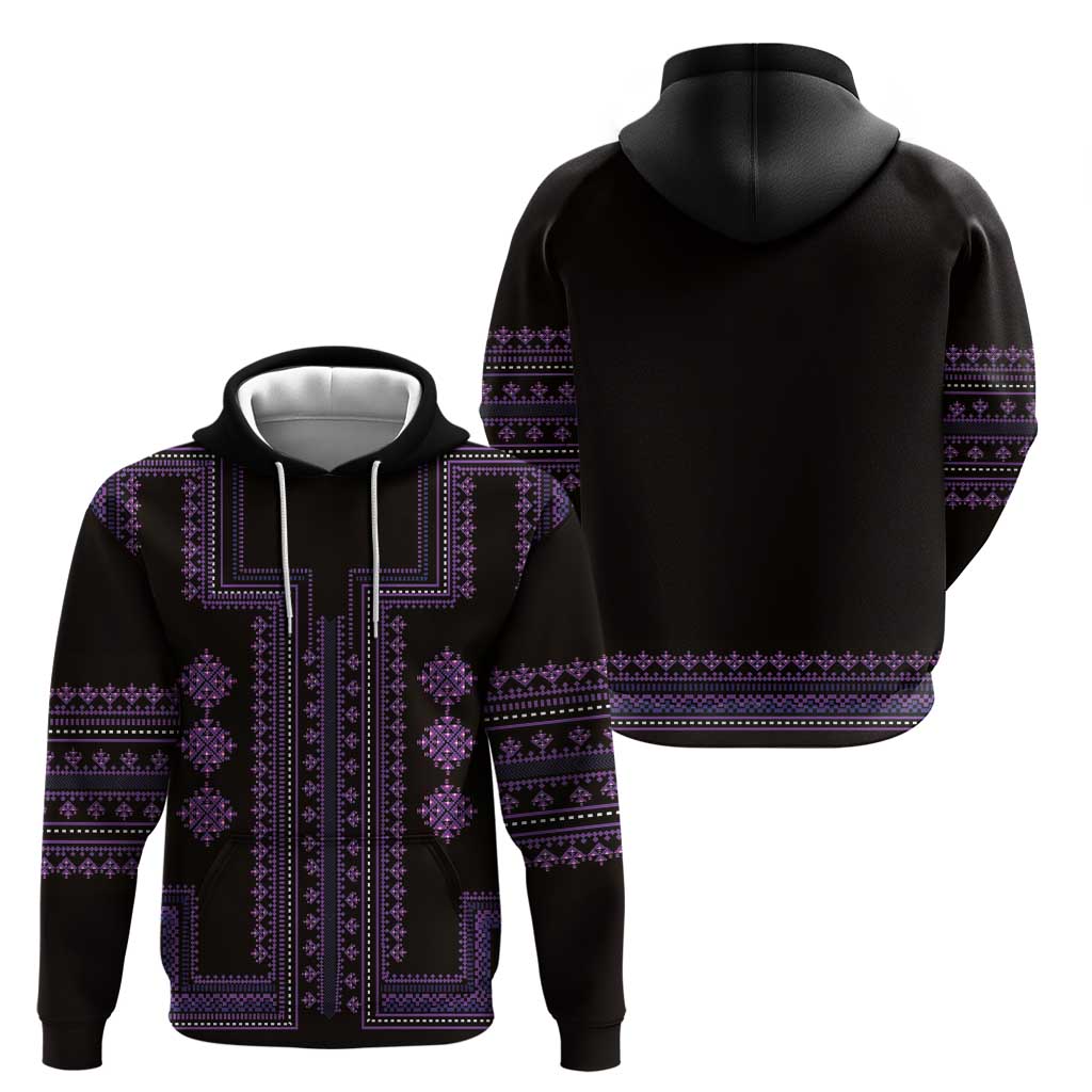 Bulgaria Traditional Pattern Purple Hoodie Balkan Culture LT01