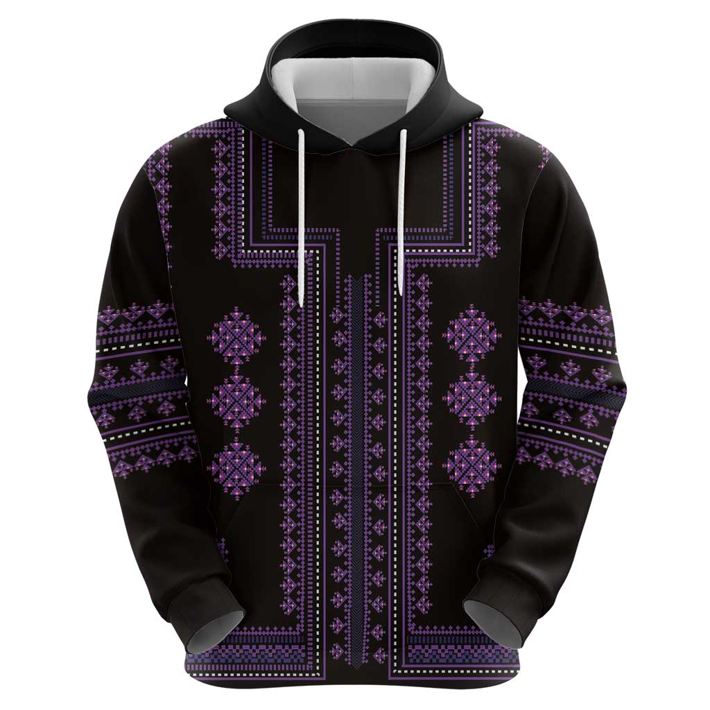 Bulgaria Traditional Pattern Purple Hoodie Balkan Culture LT01