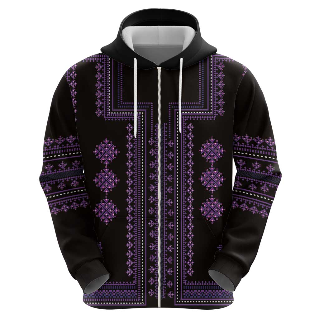 Bulgaria Traditional Pattern Purple Hoodie Balkan Culture LT01