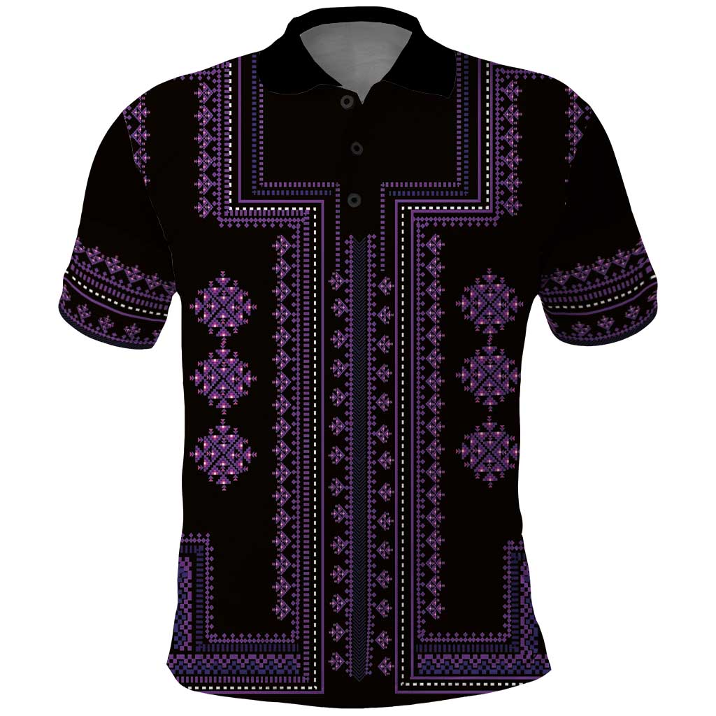 Bulgaria Traditional Pattern Purple Polo Shirt Balkan Culture LT01
