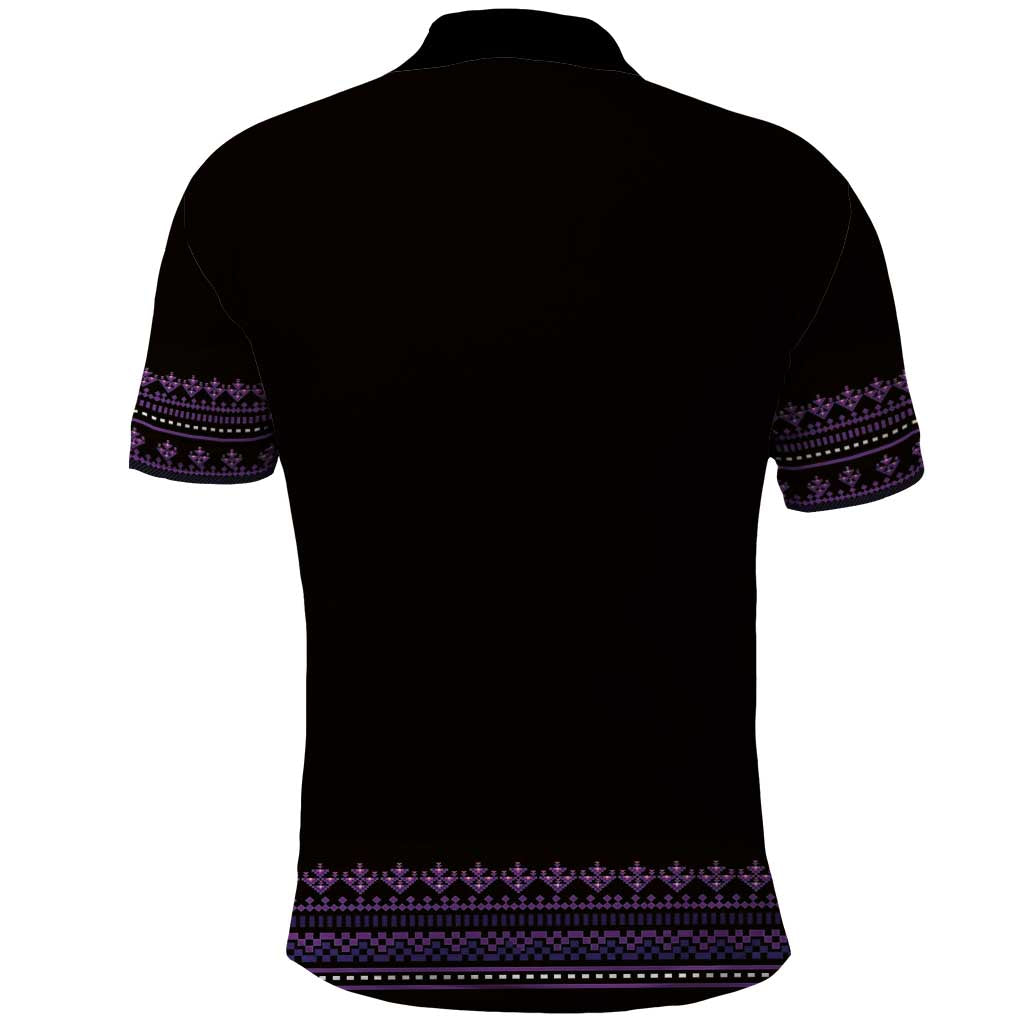 Bulgaria Traditional Pattern Purple Polo Shirt Balkan Culture LT01