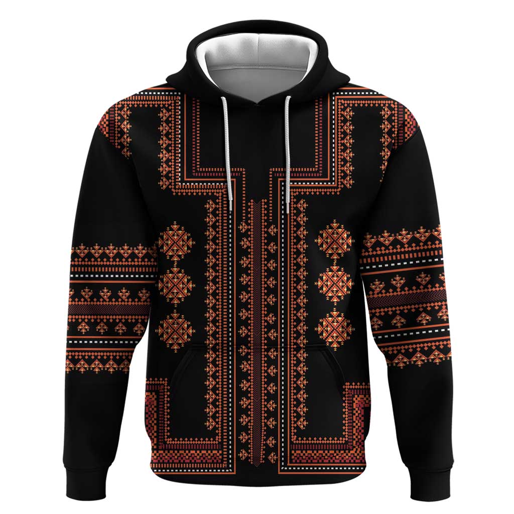 Bulgaria Traditional Pattern Red Hoodie Balkan Culture LT01