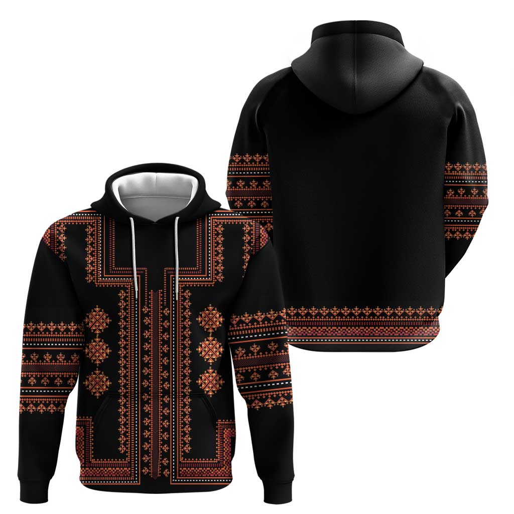 Bulgaria Traditional Pattern Red Hoodie Balkan Culture LT01