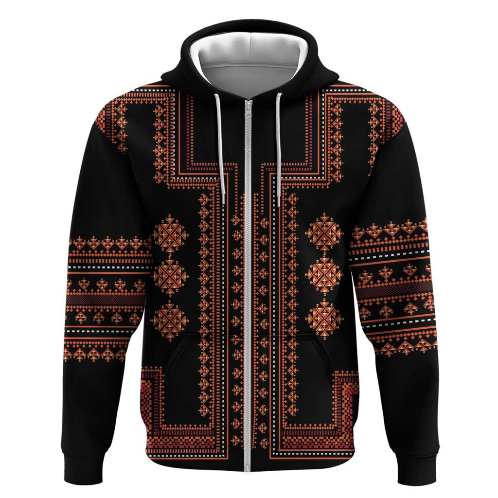 Bulgaria Traditional Pattern Red Hoodie Balkan Culture LT01