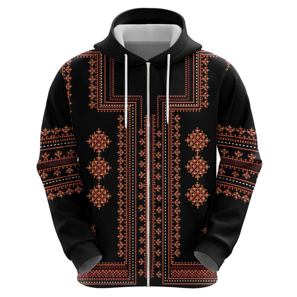 Bulgaria Traditional Pattern Red Hoodie Balkan Culture LT01
