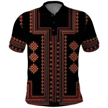 Bulgaria Traditional Pattern Red Polo Shirt Balkan Culture LT01