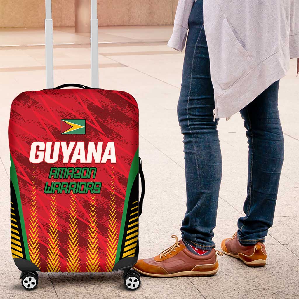 Custom Amazon Warriors Guyana Cricket Luggage Cover Ready For Glory Red Version LT01