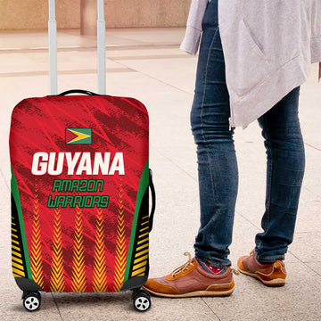 Custom Amazon Warriors Guyana Cricket Luggage Cover Ready For Glory Red Version LT01