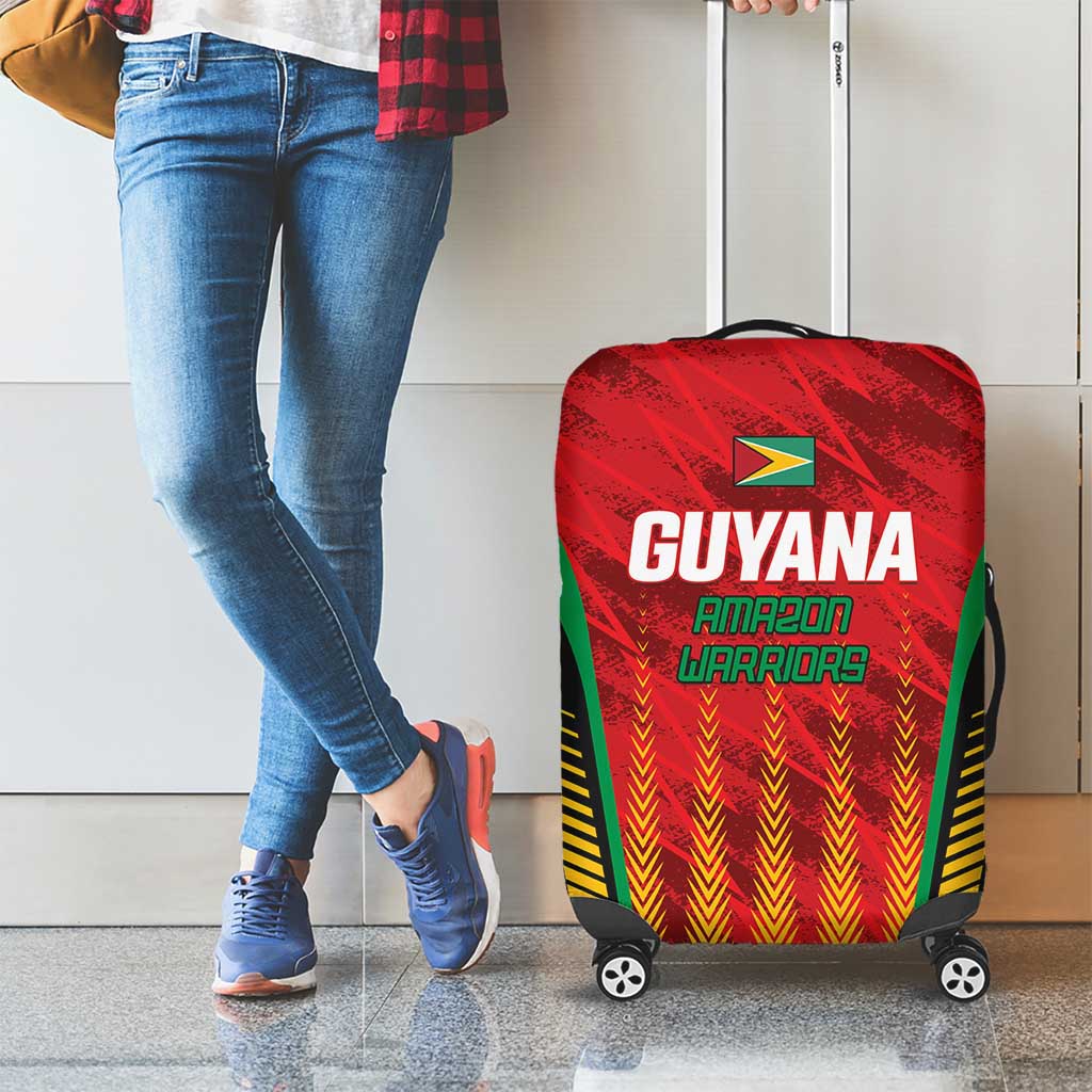 Custom Amazon Warriors Guyana Cricket Luggage Cover Ready For Glory Red Version LT01