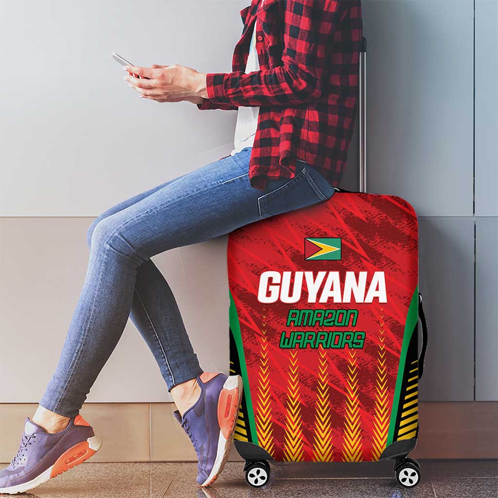 Custom Amazon Warriors Guyana Cricket Luggage Cover Ready For Glory Red Version LT01