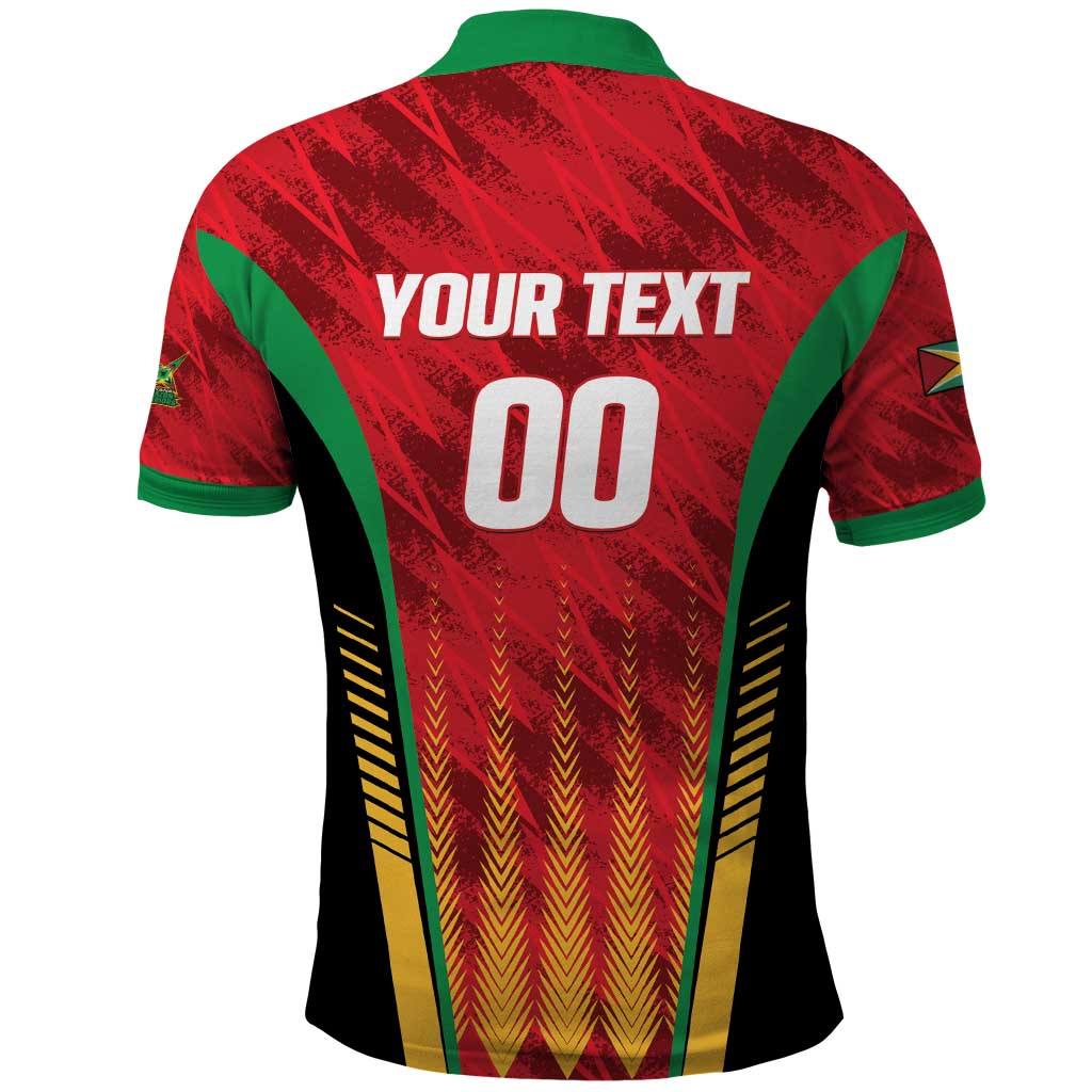 Custom Amazon Warriors Guyana Cricket Polo Shirt Ready For Glory Red Version LT01