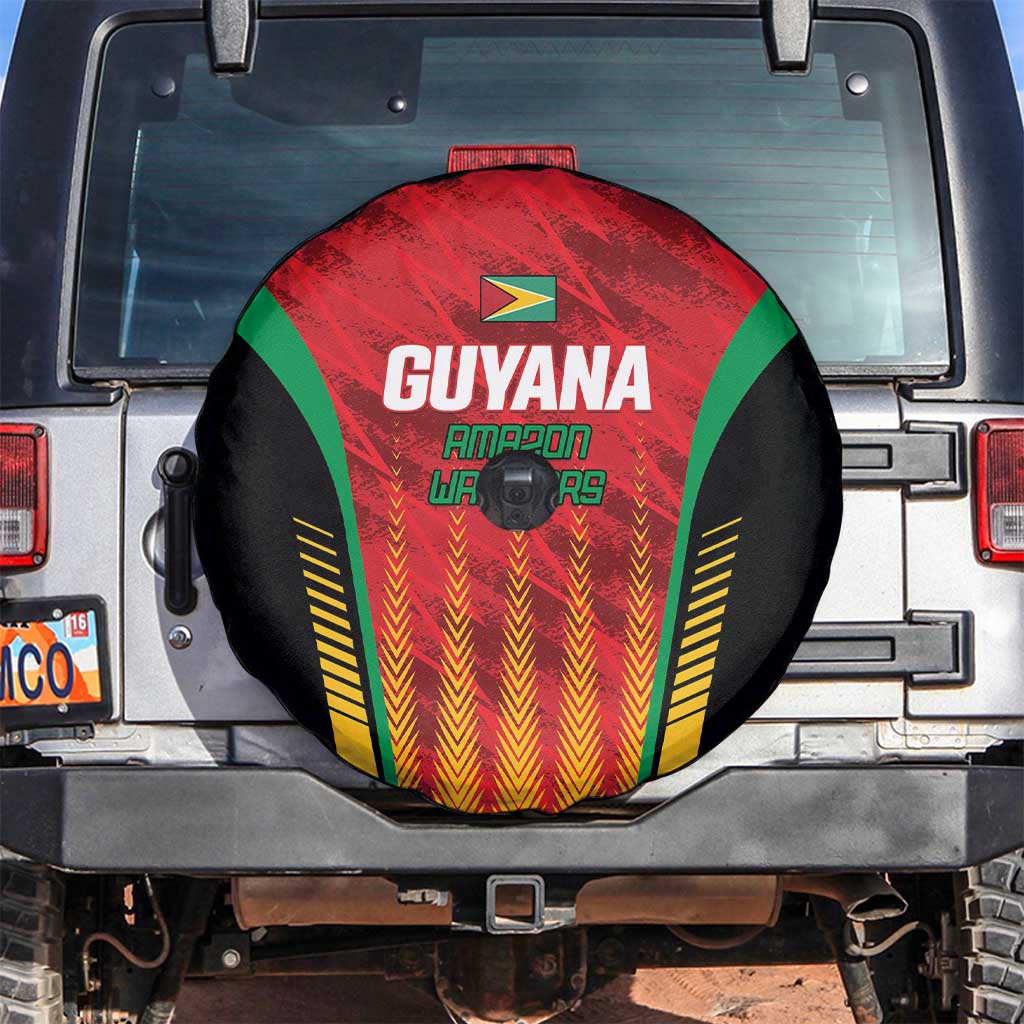Custom Amazon Warriors Guyana Cricket Spare Tire Cover Ready For Glory Red Version LT01