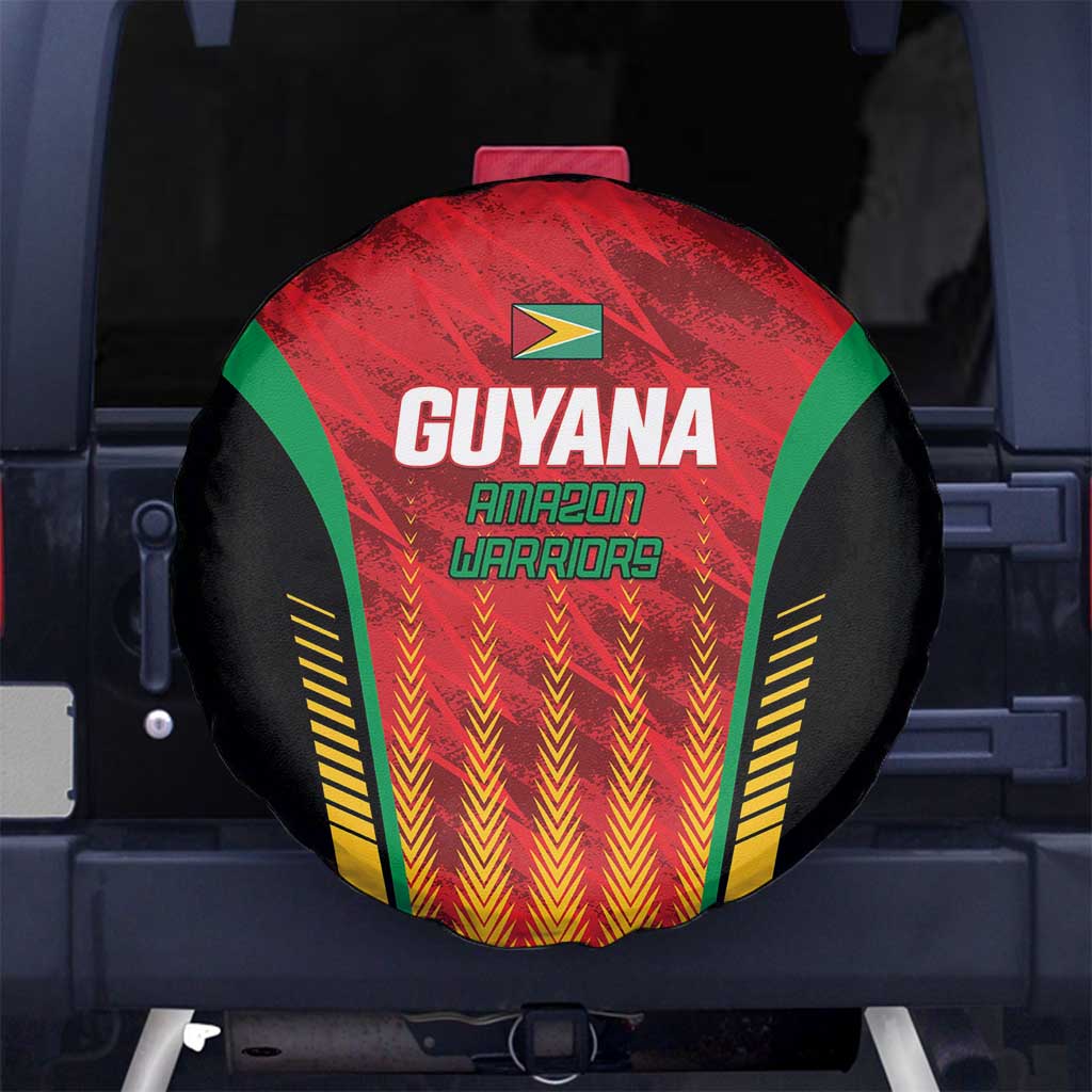 Custom Amazon Warriors Guyana Cricket Spare Tire Cover Ready For Glory Red Version LT01