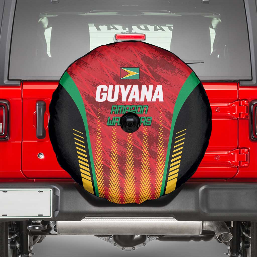Custom Amazon Warriors Guyana Cricket Spare Tire Cover Ready For Glory Red Version LT01