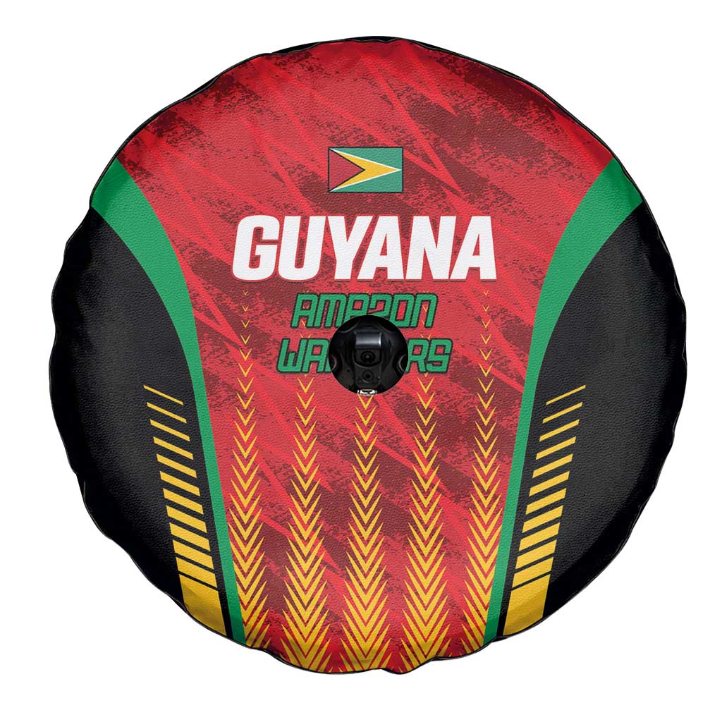 Custom Amazon Warriors Guyana Cricket Spare Tire Cover Ready For Glory Red Version LT01
