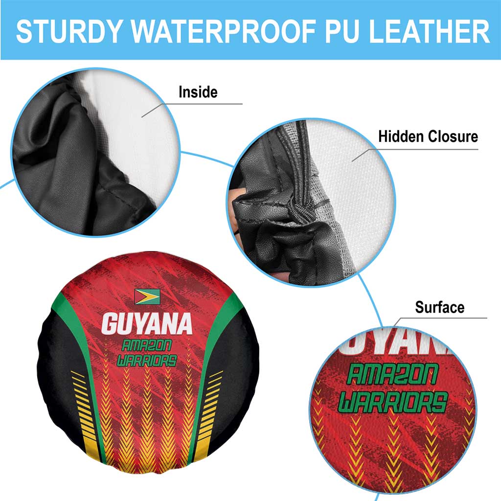 Custom Amazon Warriors Guyana Cricket Spare Tire Cover Ready For Glory Red Version LT01