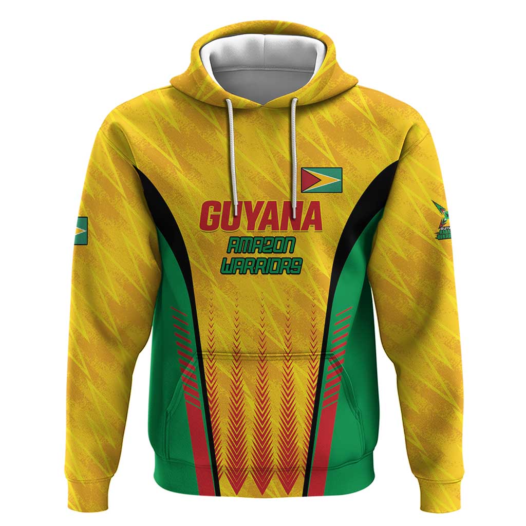 Custom Amazon Warriors Guyana Cricket Hoodie Ready For Glory Yellow Version LT01