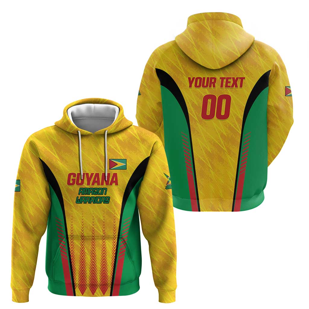 Custom Amazon Warriors Guyana Cricket Hoodie Ready For Glory Yellow Version LT01