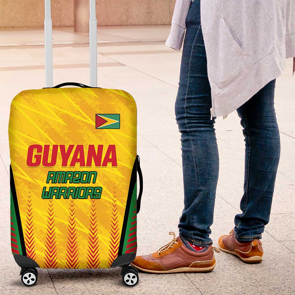 Custom Amazon Warriors Guyana Cricket Luggage Cover Ready For Glory Yellow Version LT01