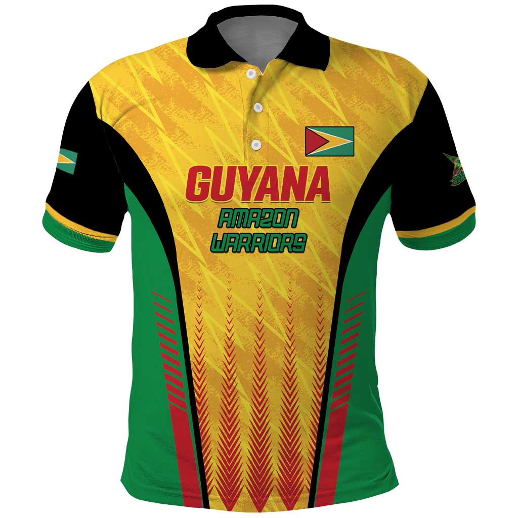 Custom Amazon Warriors Guyana Cricket Polo Shirt Ready For Glory Yellow Version LT01