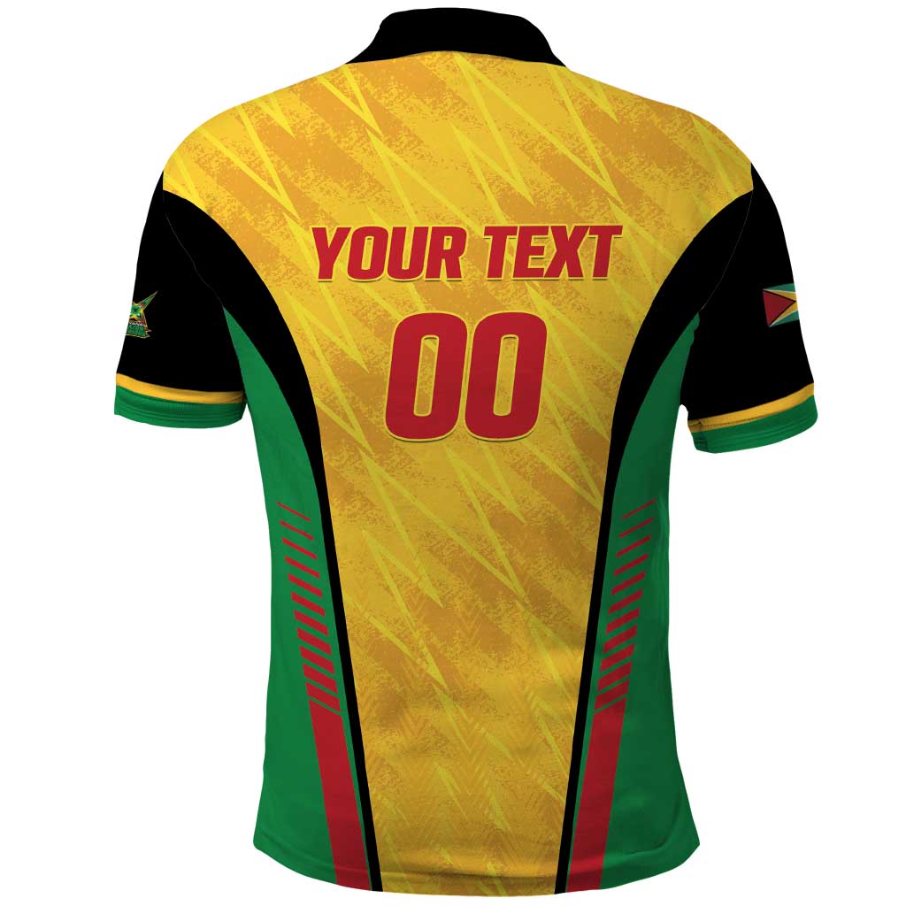 Custom Amazon Warriors Guyana Cricket Polo Shirt Ready For Glory Yellow Version LT01