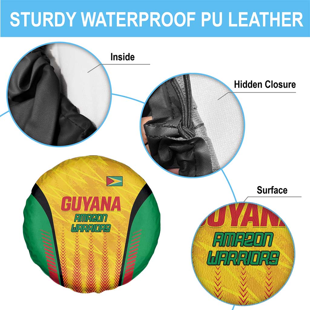 Custom Amazon Warriors Guyana Cricket Spare Tire Cover Ready For Glory Yellow Version LT01
