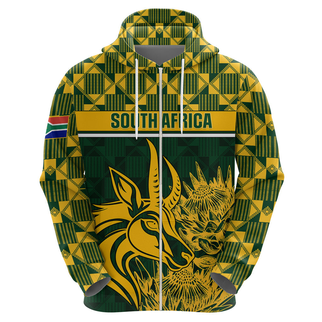 Custom South Africa Rugby Hoodie Go Springboks African Pattern LT01